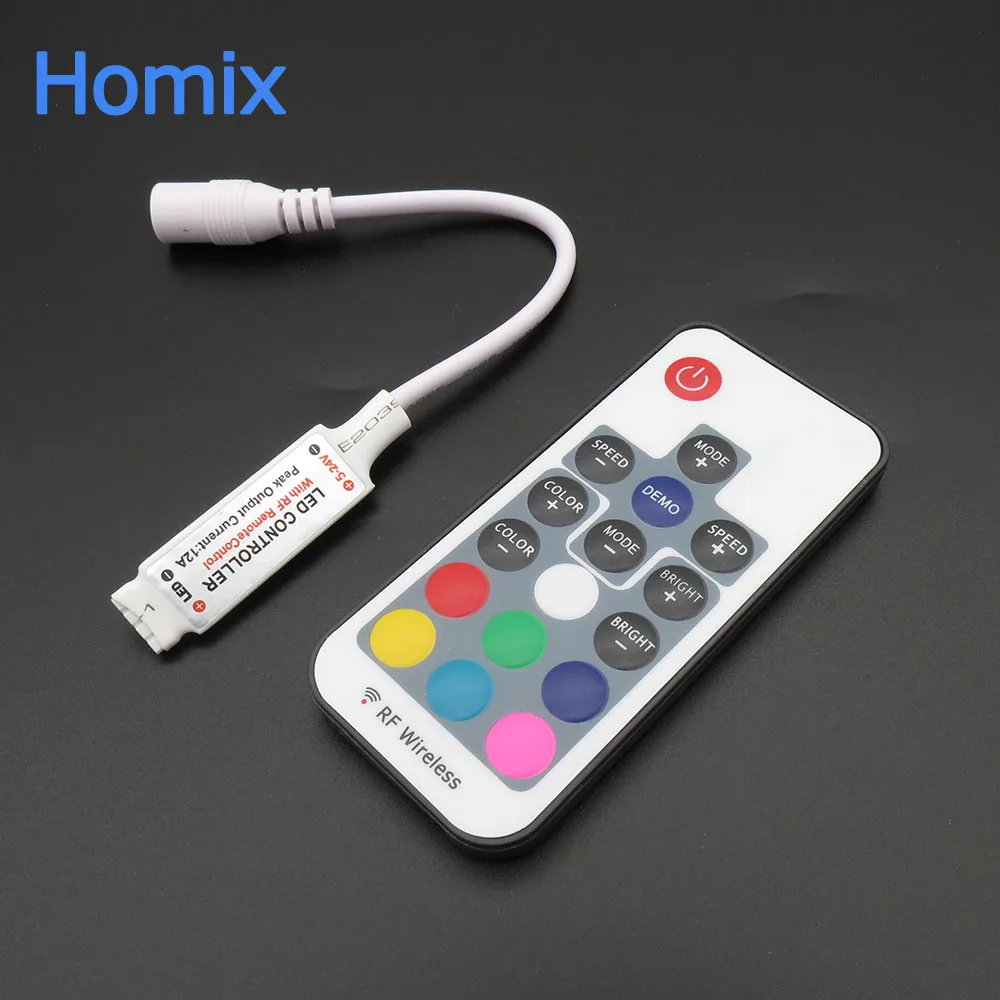 Пульт дистанционного управления Homixs 5 24 В постоянного тока 12 А 17 кнопок|led rgb remote