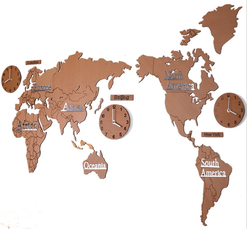 Настенные часы с изображением карты мира настенные украшения для дома отеля