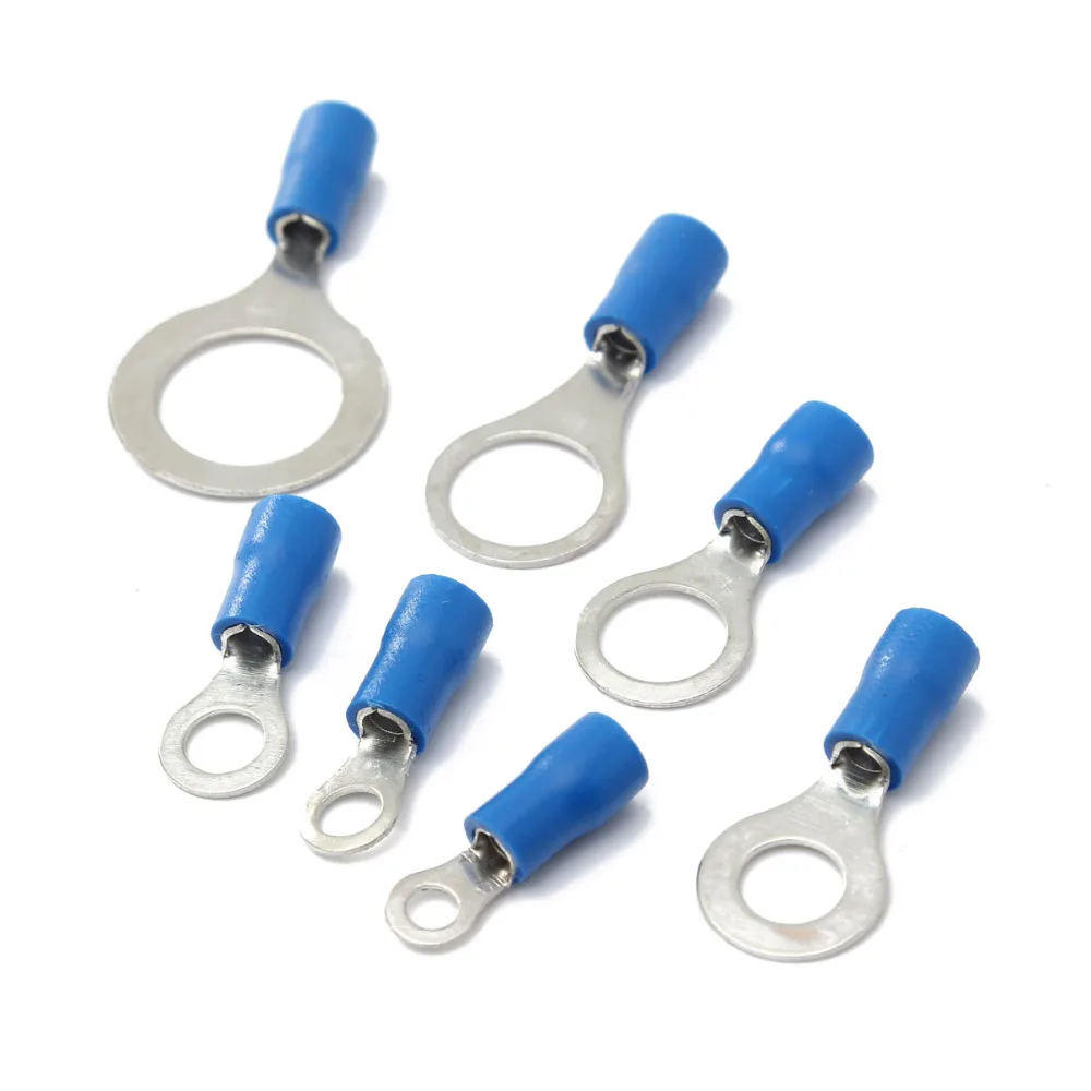 Новое поступление 25 шт. синие резиновые ПВХ клеммы изолированный Кольцевой