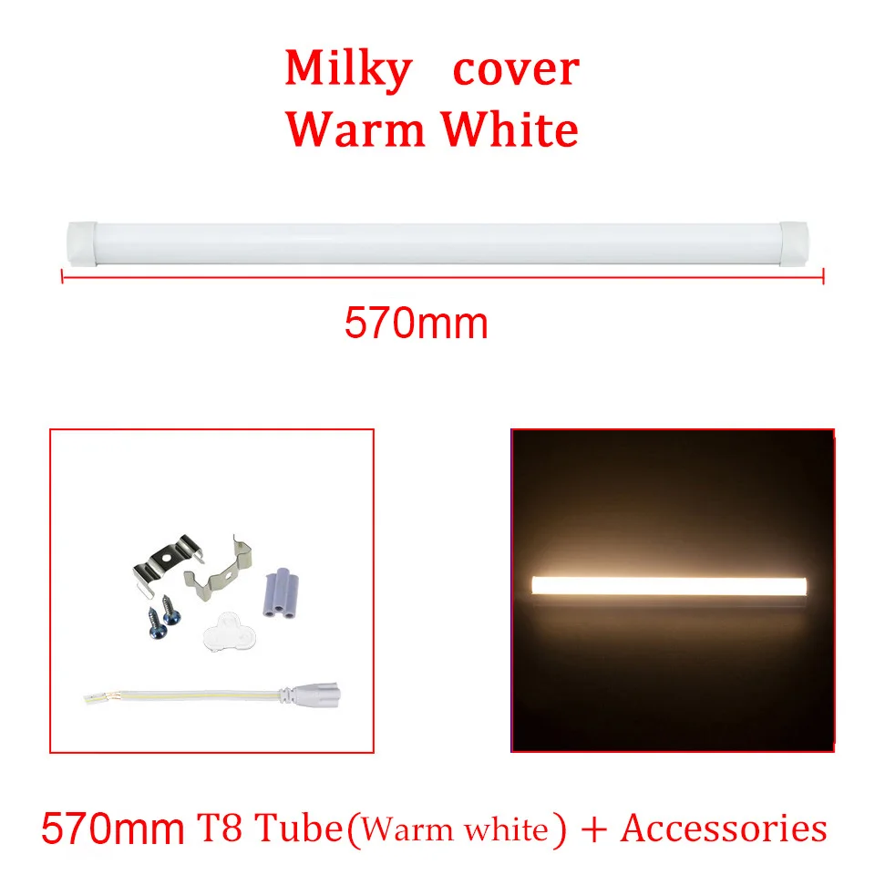 Milky Cover WW T8 пробки СИД светильник 20W интегрированные светодиодные лампы светодиодные трубки Лампа 220V 110V 2000lm V-Форма Led люминесцентная трубчатая Светодиодная светильник для дома светильник Инж - Испускаемый цвет: Milky Cover WW