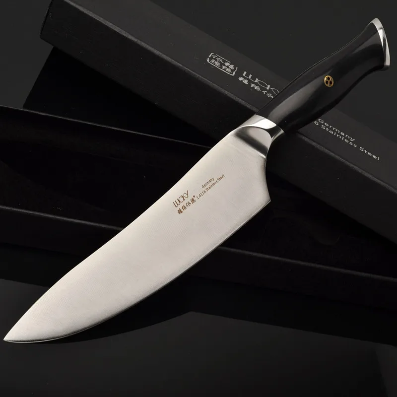 Нож шеф-повара Gyuto, кухонный, Германия 1,4116, нержавеющая сталь, 8 дюймов, Кливер, филе рыбы, нож для мяса, слайсер, инструмент для измельчения, инструмент для приготовления пищи 34
