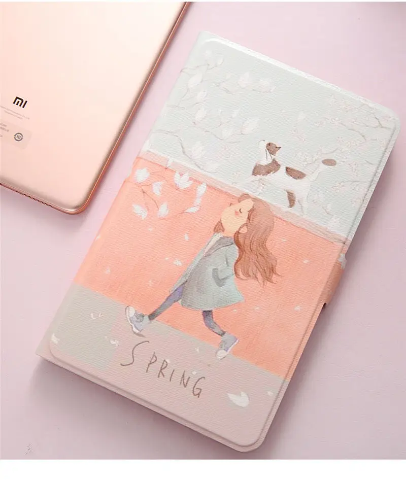 Тонкий чехол из искусственной кожи для Xiaomi mi Pad 4 mi pad4, 8,0 дюймов, умный чехол Funda, чехол для планшета с рисунком+ пленка+ стилус