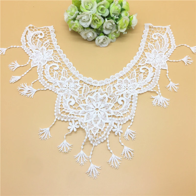 1 шт. белый кружевной тканевый воротник винтажный вырез вышитые планки кружева аппликационные швейные принадлежности аксессуары для свадебного платья
