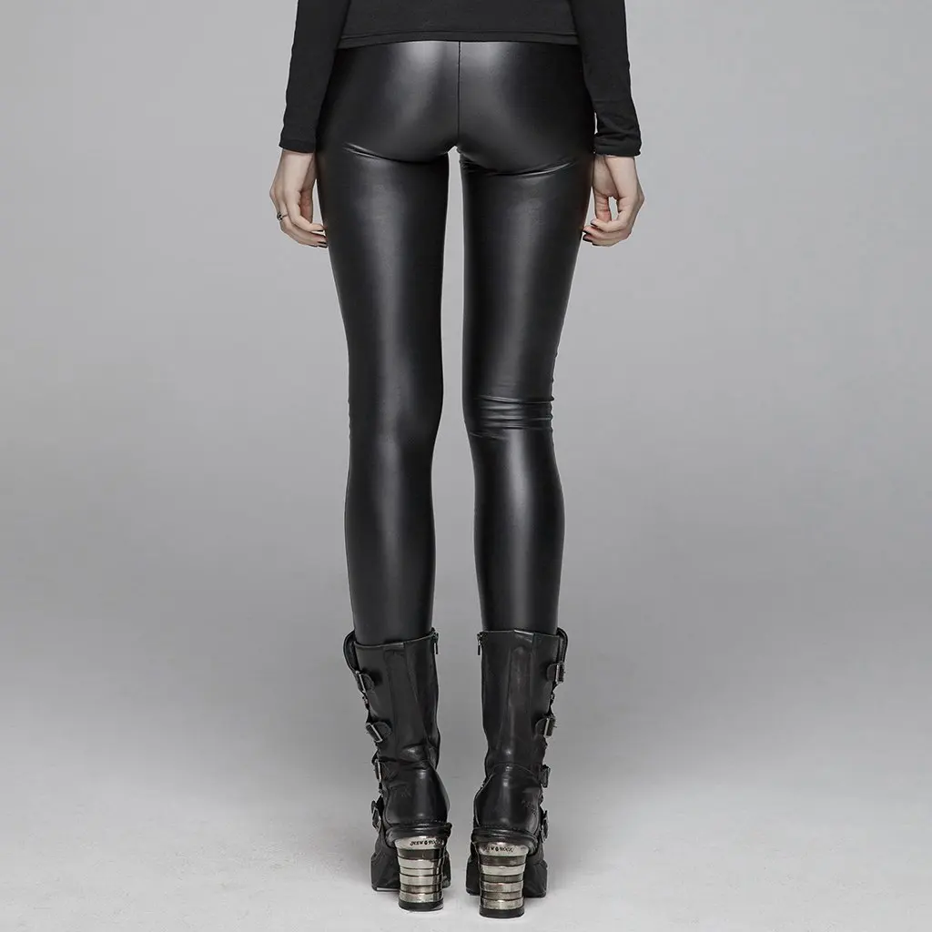 Женские кружевные леггинсы из искусственной кожи с цветочным принтом в стиле