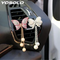 yosolo solid fragrance cute butterfly shape air freshener car air vent perfume car styling artificial crystal auto accessories