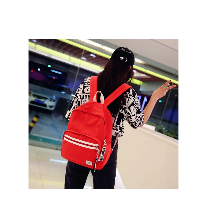 Японский Харадзюку сплошной цвет ulzzang backbag дикая кисть уличная Студенческая сумка стример женский рюкзак