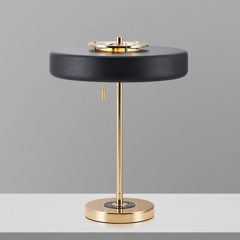 Nordic modern retro industrial decor desk lamp for bedside office caffe table iron creative metal round study tabel light | Лампы и
