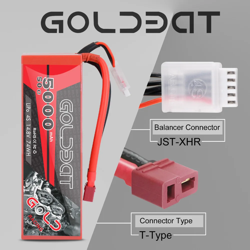 GOLDBAT 5000mAh 14,8 V LiPo батарея для RC 4S 50C батарея lipo с Deans T Разъем для RC багги Truggy гусеничный Монстр Лодка Грузовик