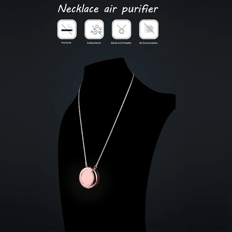 

Air Purifier Usb Portable Personal Necklace Negative Ion Air Purifier Air Purifier Air Freshener Rose Red