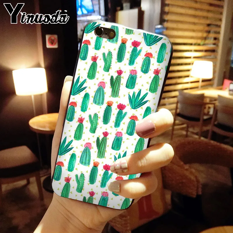 Высококачественный чехол для телефона Yinuoda green cactus plant iPhone 6S 6plus 7 7plus 8 8Plus X Xs MAX 5 5S XR |