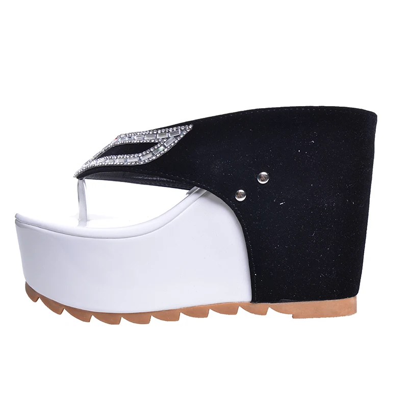 HEE GRAND/Брендовая женская обувь на толстой подошве вьетнамки платформе со стразами