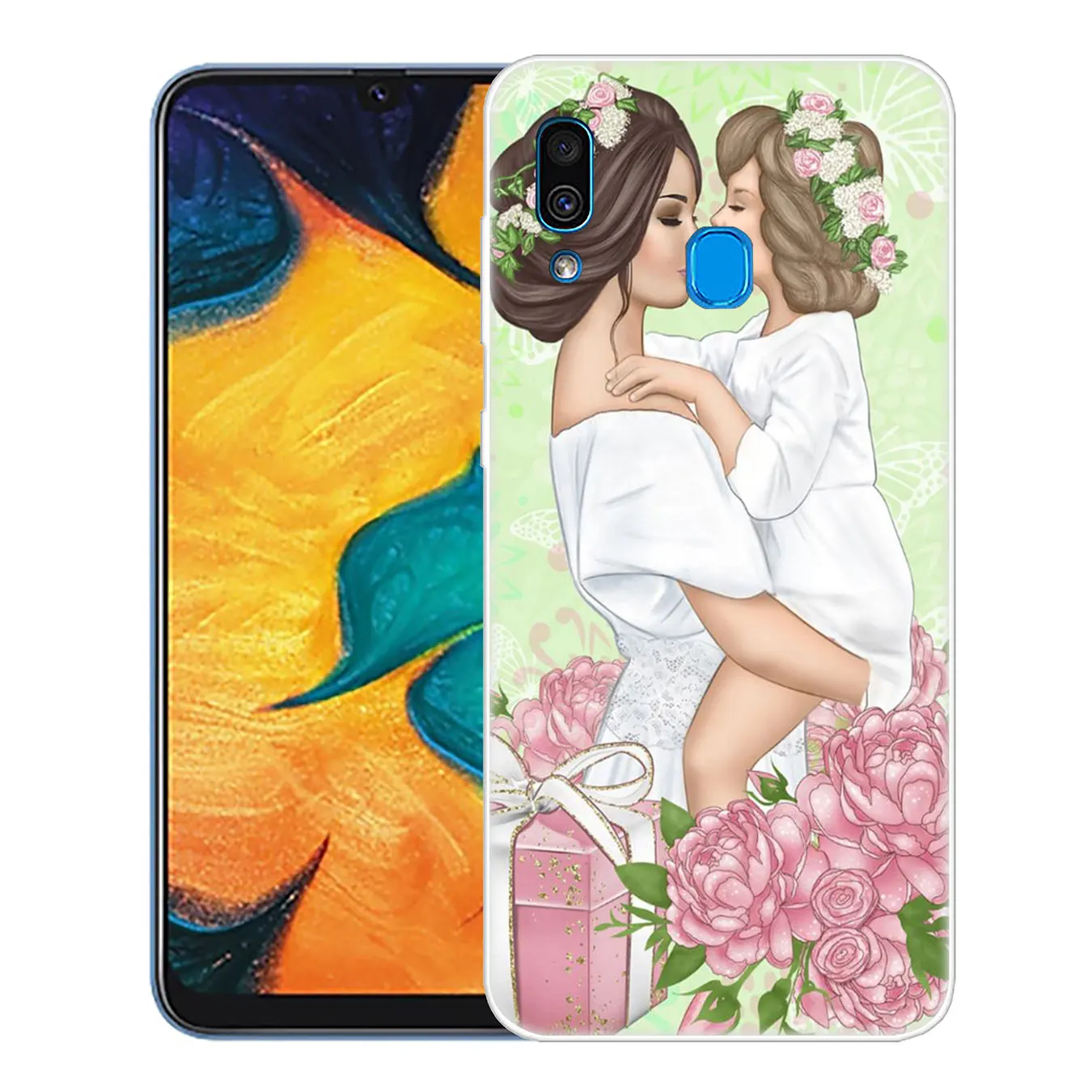 Модный чехол для телефона с черными и коричневыми волосами Samsung Galaxy A70 A60 A50 A40 A30 A20