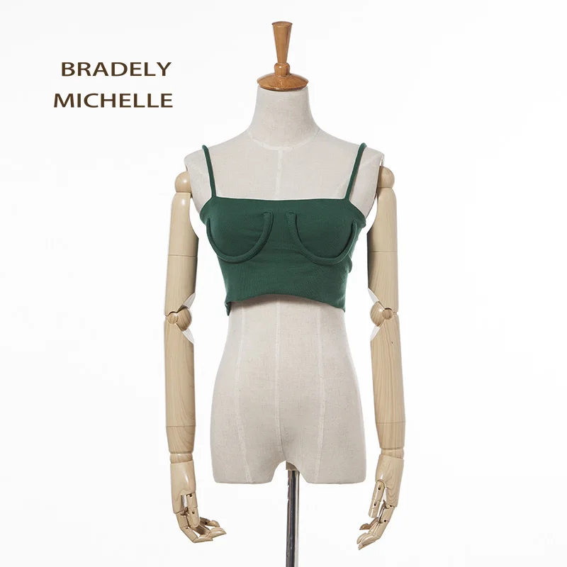 BRADELY MICHELLE/Новинка 2018 года летний трикотажный топ из чистого хлопка без рукавов
