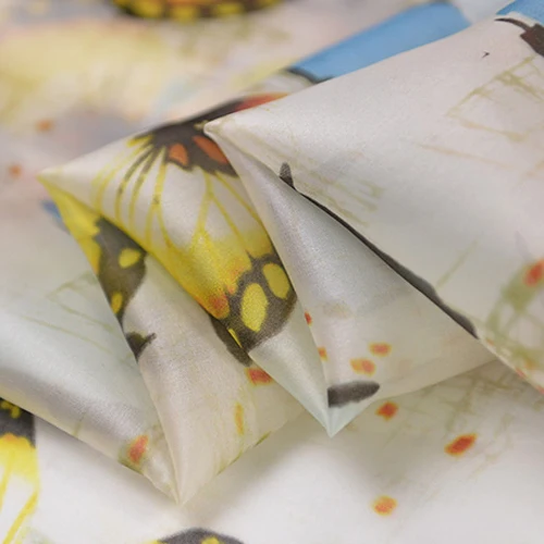 Big butterfly print 100% Pure silk organza satin fabric animal design SOZ143 | Дом и сад