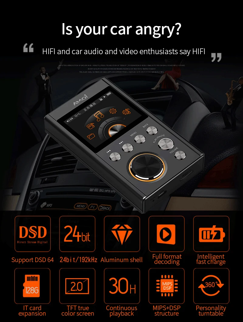 AMOI X10S MP3 Hifi плеер обновленная версия DSD64 HIFI музыка Высокое качество Мини Спортивный ЦАП WM8965 процессор 16 Гб