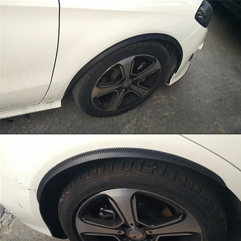 4PCS Carbon Fiber Car Soft rubber Wheel Eyebrow Mudguards mobile Arch Trim Waterproof Auto Pruned Strip Protector Fender | Автомобили и