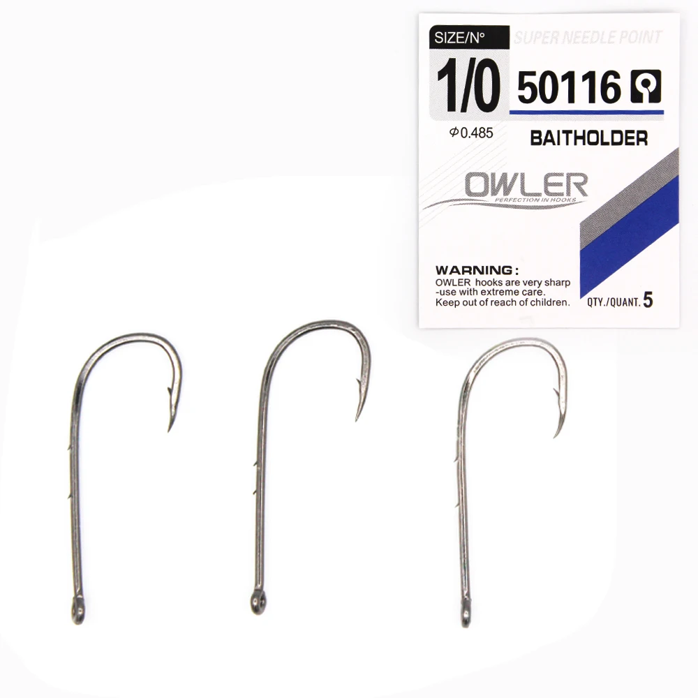

10PCS/Lot Fish Black Color 14#-1/0# Baitholder 50116 Jig Big Hook 92247 Sliced Shank hook Steel Fishing Hook