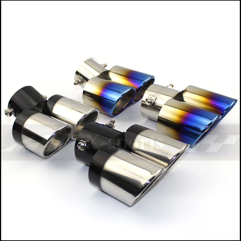 

Глушитель выхлопной трубы, выходная насадка для выхлопной трубы, универсальный наконечник для отделки из нержавеющей стали, Круглый косый ...