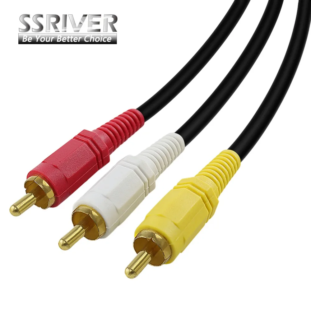 SSRIVER 3RCA штекер на 3 RCA мужской композитный аудио видео av кабель 3X Розничная и