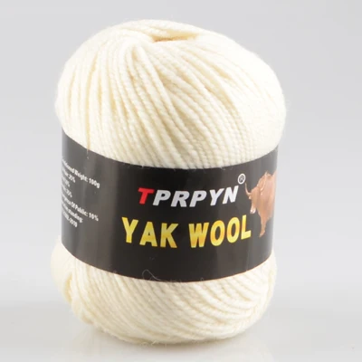01 milk white TPRPYN 500 г = 5 шт. шерсть яка пряжа для вязания тонкой камвольной смешанной вязания крючком Пряжа Вязание свитер шарф - Цвет: 01 milk white