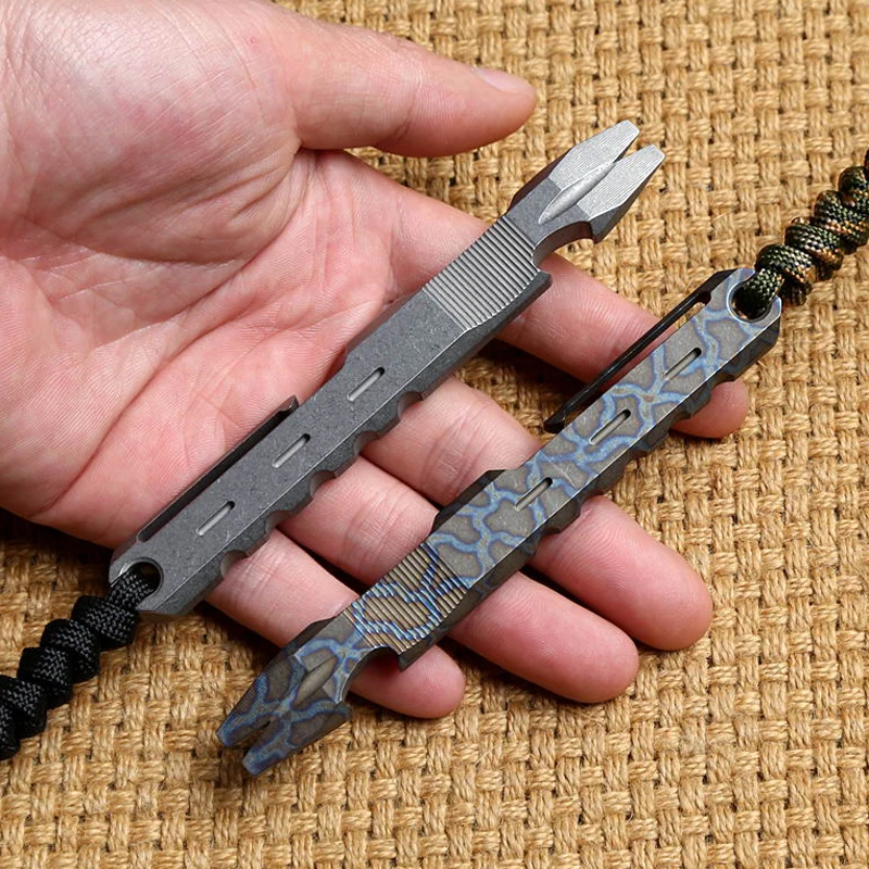 Новый стиль пламя титановый сплав коронка Открытый выживания EDC инструмент