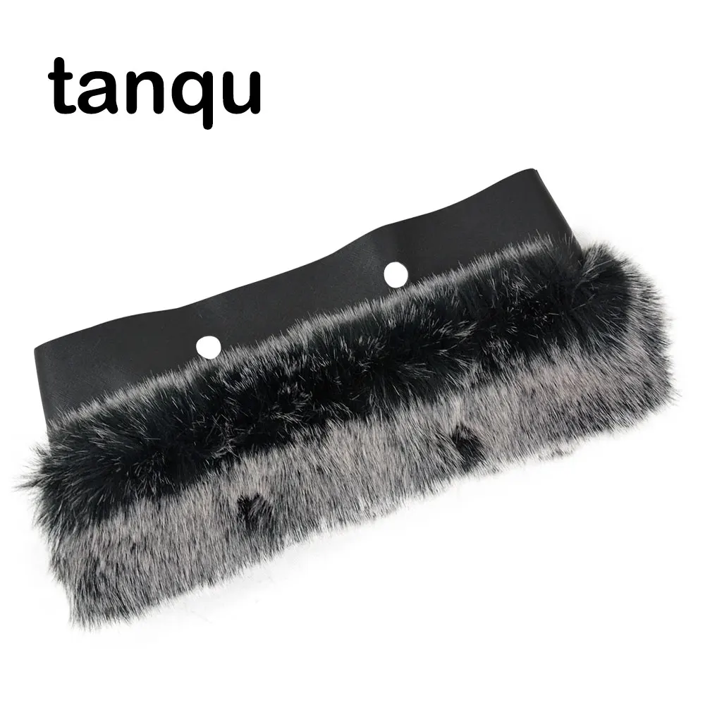 Tanqu искусственный Лисий мех для О сумки белый черный плюшевый отделка тепловое