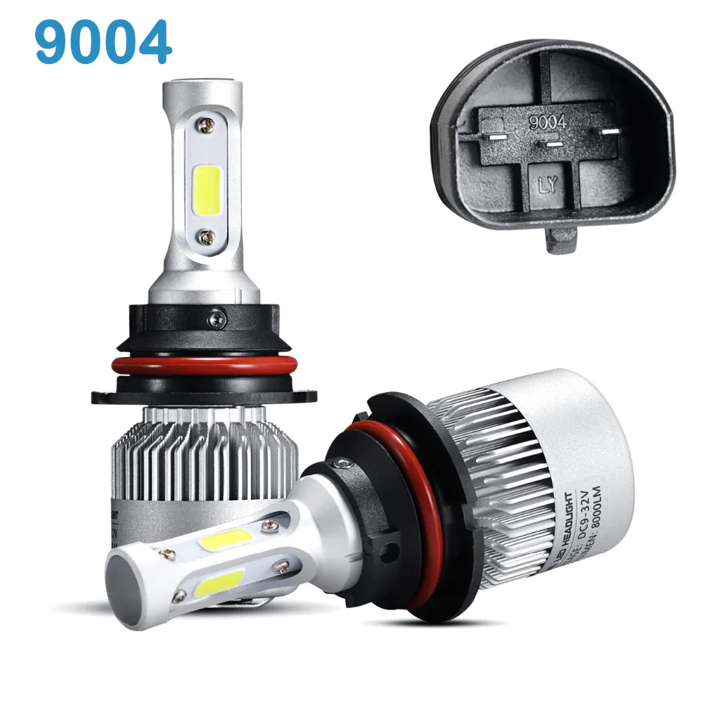 Auxmart светодиодные H7 H4 H11 лампы H1 H3 HB4 9006 HB3 9005 H13 светодиодных головных фар 72 Вт 8000lm 6500 к Светодиодная лампа авто H 7 11 светодиодные лампы для автомобильных фар(12 v