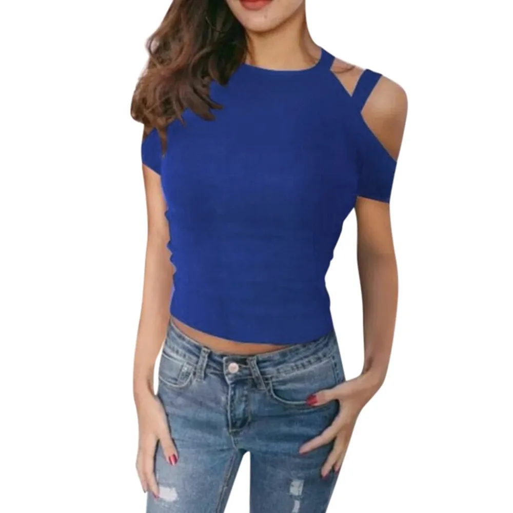 Женская блузка с коротким рукавом и круглым вырезом элегантная повседневная