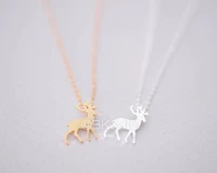 daisies 10pcslot gold silver plated elk deer necklaces rudolf bambi deer antler necklaces for women