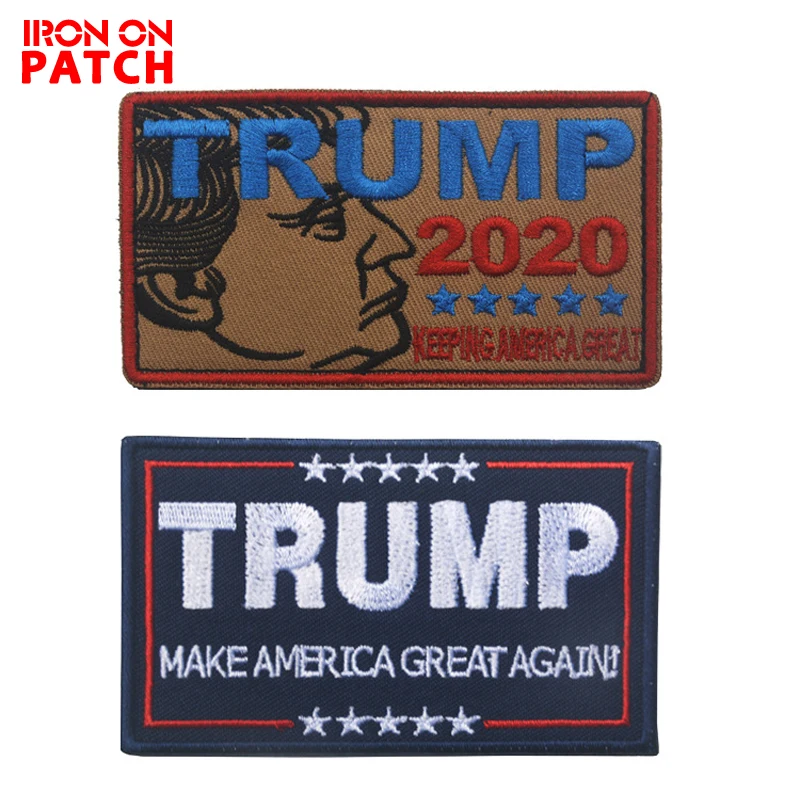 

3D Trump 2020 Patches Tactical Army Fan DIY Hook Badges For Clothes Hat Backpack Sewing Applique Embroidery PATCH