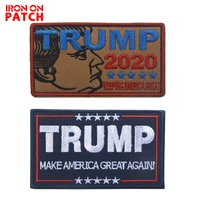 3d trump 2020 patches tactical army fan diy hook badges for clothes hat backpack sewing applique embroidery patch