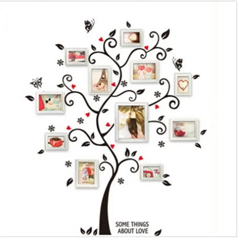 DIY рамка для фотографий с изображением деревянной стены стикеры домашний декор