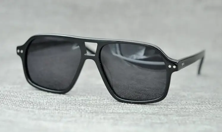 LKK Men's hand made Japanese plate frames retro rectangular sunglasses big face panda men's | Аксессуары для одежды