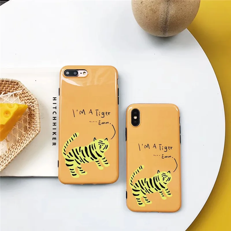 IMIDO мультфильм животное ручная роспись для телефона С Рисунком Тигра чехол iphone 6 6S