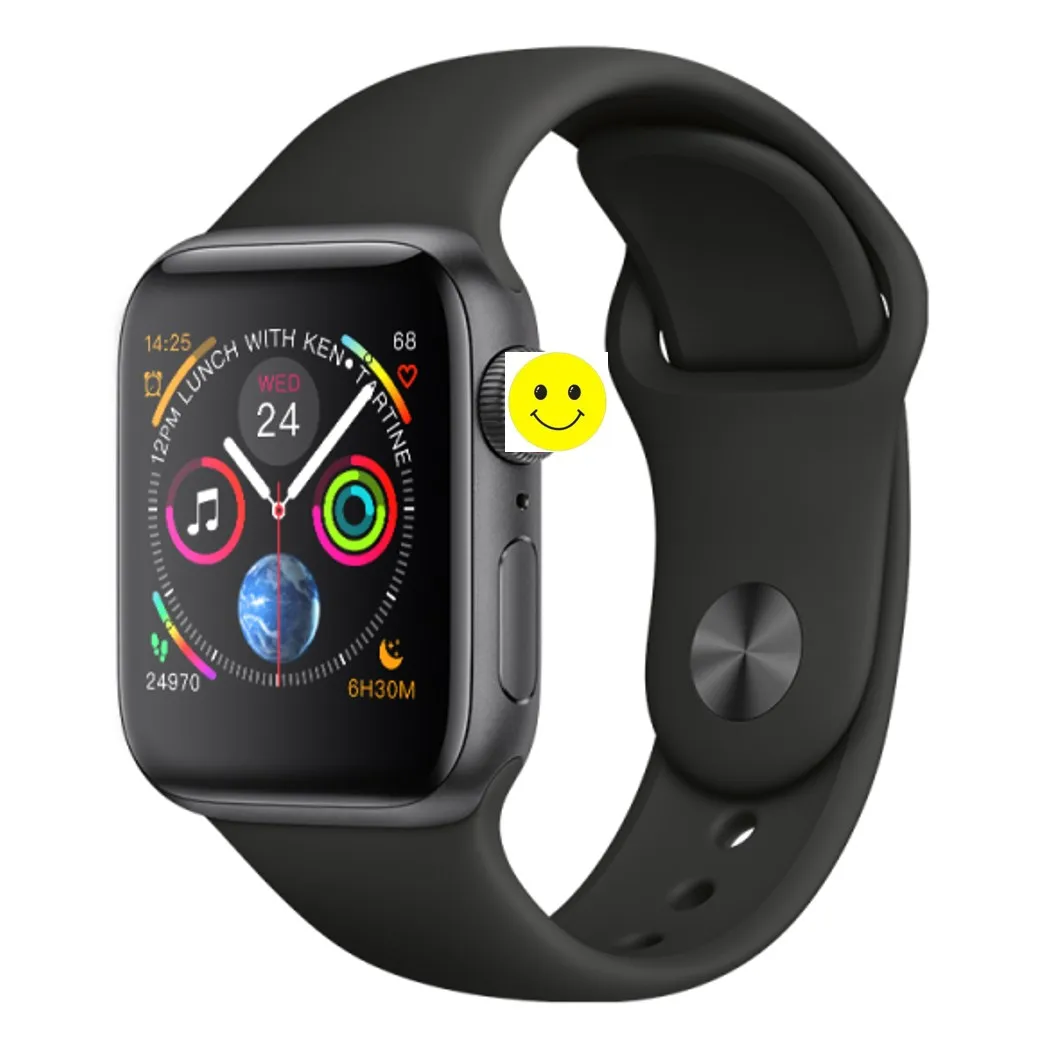 Скидка 50% на 42 мм умные часы серии 4 1:1 Push Message Bluetooth подключение для Android телефона IOS apple iPhone 6 7 8 X Smartwatch - Цвет: Черный