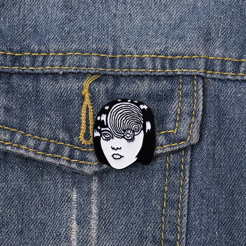 

Creative Design Spiral Horror Eyeball Badges Brooches Denim Enamel lapel Punk pins Gothic Gifts for men women Jewelry wholesale