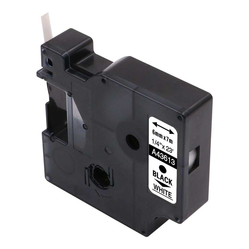 Fimax 2 шт совместимый с DYMO D1 лента для печати ярлыков 43613 6 мм DYMO D1 этикетка лента черного цвета на белом DYMO D1 принтер этикеток Метка Ленты