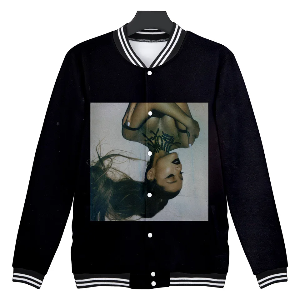 Однобортная бейсбольная куртка 3D Ariana Grande для женщин и мужчин спортивная одежда