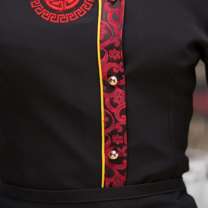 Униформа для отеля осенне зимнее платье официантки в ресторане с длинными