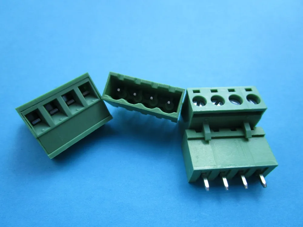 Соединительный блок с прямым штифтом 4 pin/way Pitch 5 08 мм зеленый цвет 40 шт.|terminal block|terminal block pluggablepluggable terminal |