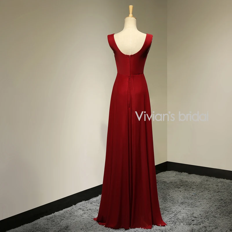 Vivian's Bridal элегантное ТРАПЕЦИЕВИДНОЕ длинное вечернее платье со стразами длиной