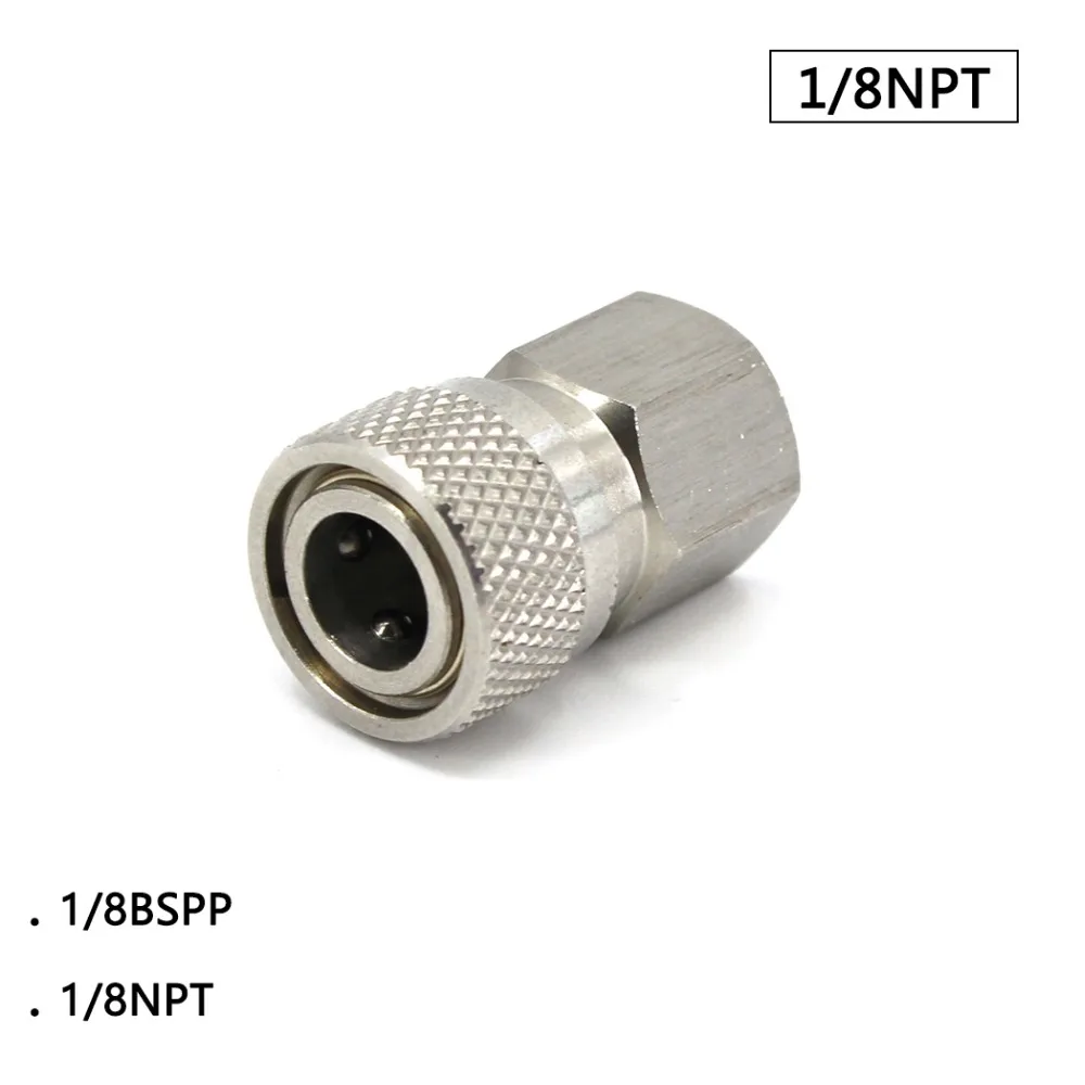 Пейнтбол PCP ВВС нержавеющая сталь 1/8NPT 1/8 BSPP Женский Quick Disconnect 8 мм Air заполнения