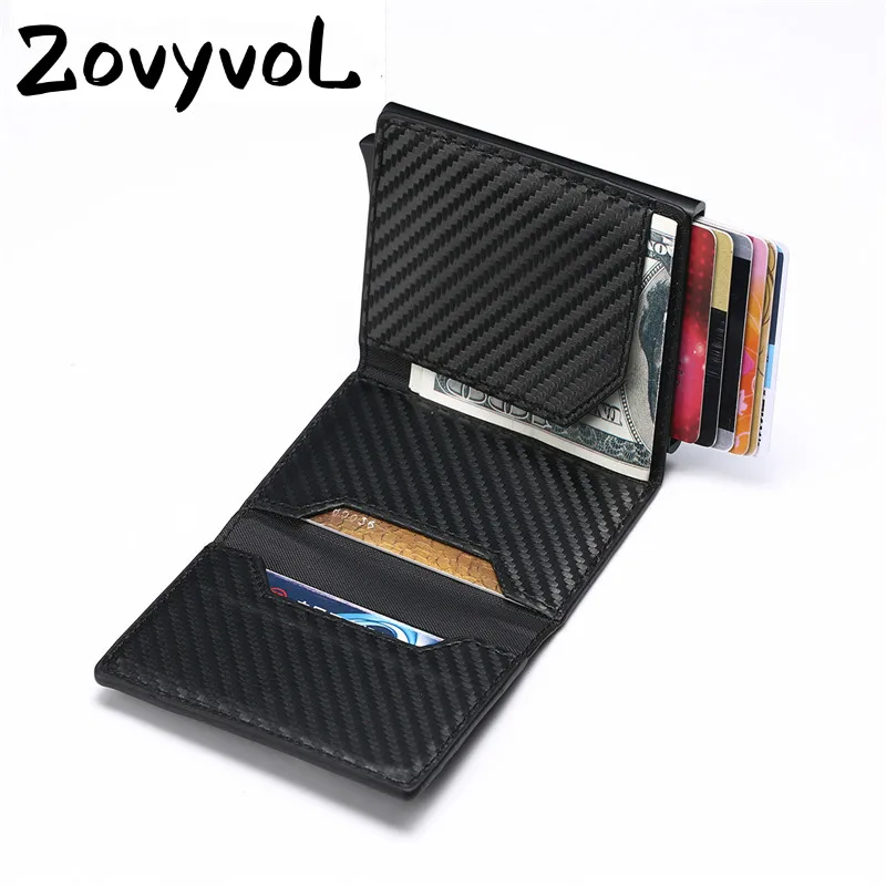 Мужские смарт-кошельки ZOVYVOL с технологией Rfid Мужской винтажный черный короткий