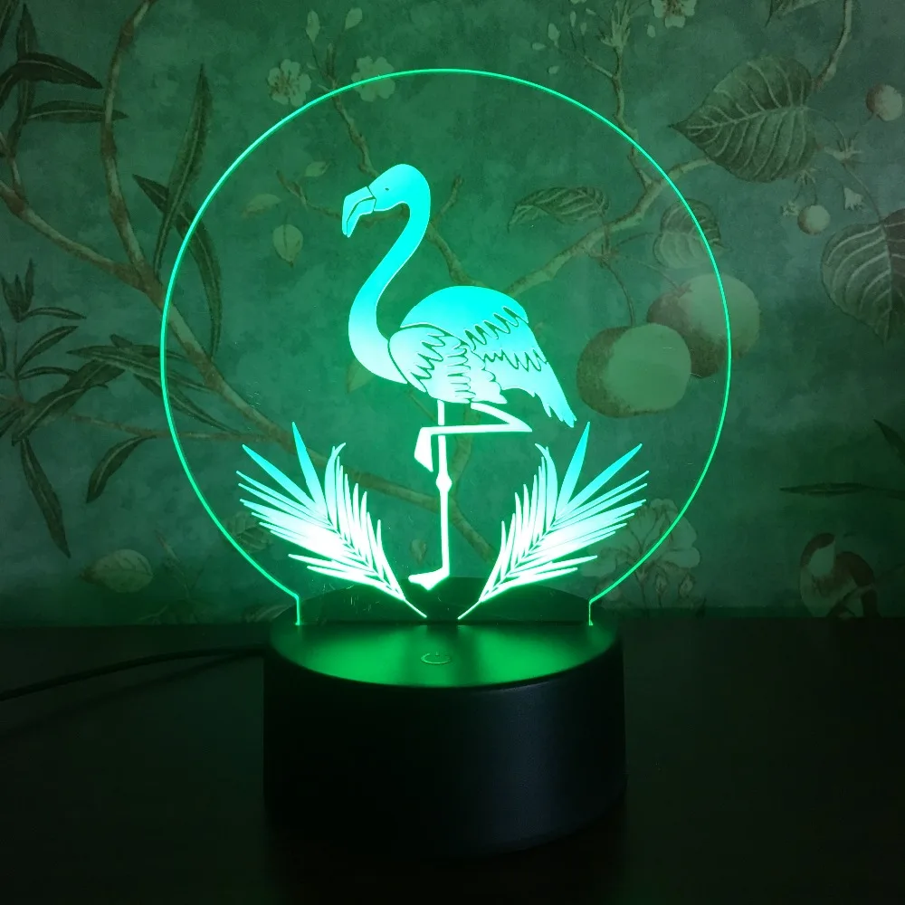 3D Фламинго светодиодный ночник 3 режима настольные лампы для дома Рождество