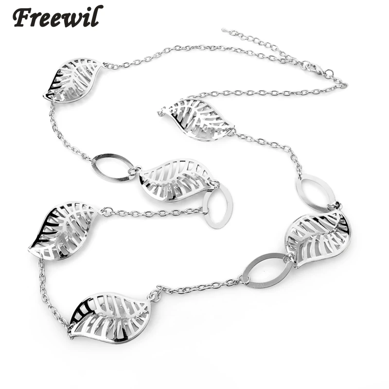 

2016 Gold Silver Leaves Chain Long Necklaces For Women Accessories Pendants Jewelleries Best Friends Bijoux Sne150855