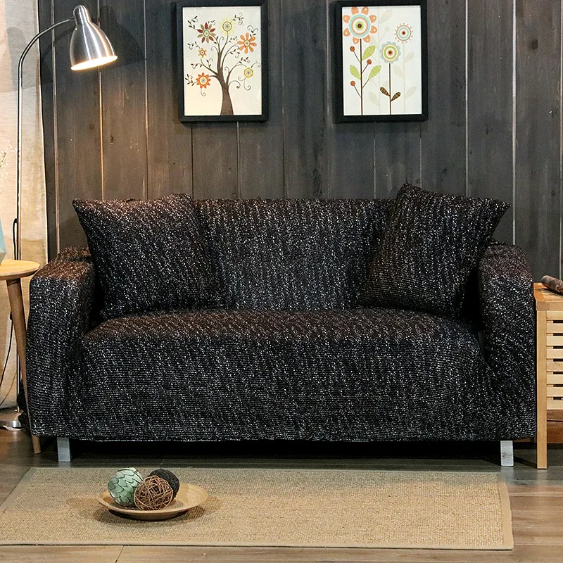 Спандексовый чехол для дивана с универсальной застежкой в жилую комнату - Solid Color Lastic Sofa Cover for Living Room Universal Case Home Sectional Couch Covers Spandex Stretch on.