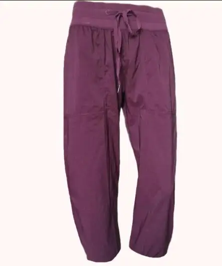 wine red capris Monbeeph, женские эластичные брюки с высокой талией, женские прямые повседневные штаны, свободные длинные широкие брюки - Цвет: wine red capris