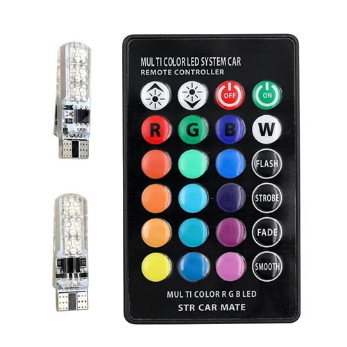 2 шт./компл. RGB T10 W5W Светодиодные Автомобильные фары SMD Led 194 168 лампочка