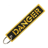 danger keychain for motorcycles tag embroidery key chain for scooters key fobs car truck key ring edc chaveiro masculino