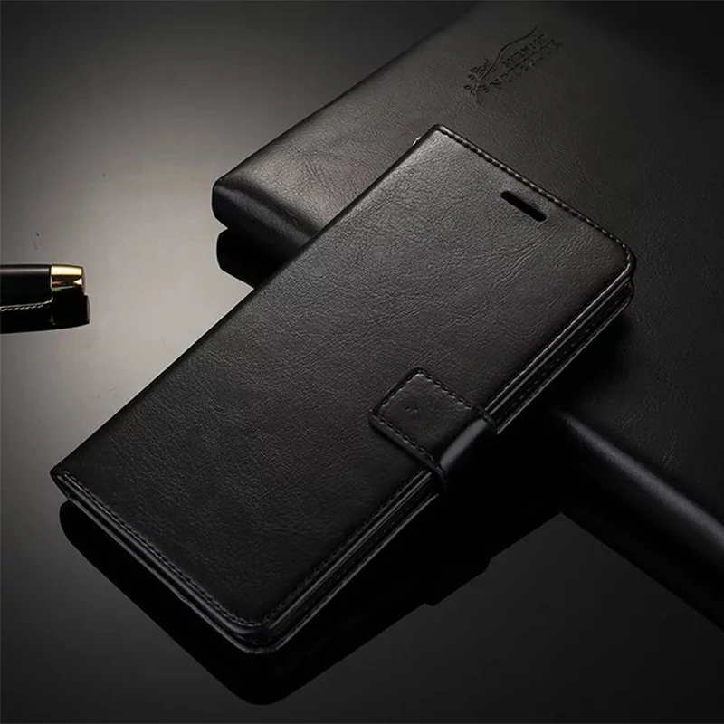 Чехол-бумажник из искусственной кожи для OPPO A1K, деловой чехол для телефона, для OPPO A1K, флип-чехол-книжка, Мягкий ТПУ силиконовый чехол-накладка - Цвет: Black